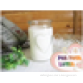 Clear Glass Traditional-Style Cylinder Heart Engraving Decorated Milk Jars/ Candy Jars/ Dried-Food Jars with Plastic Caps